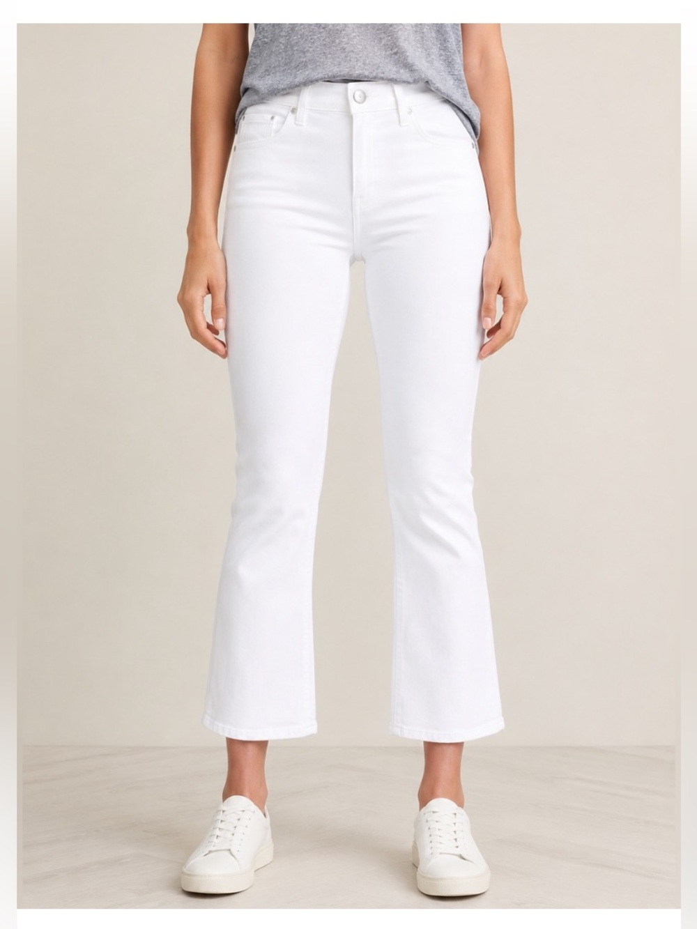 Frame Denim White le crop mini boot